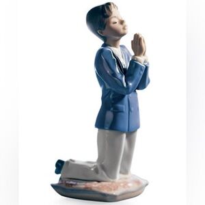 Vintage Lladró porcelain communion prayer boy 1993